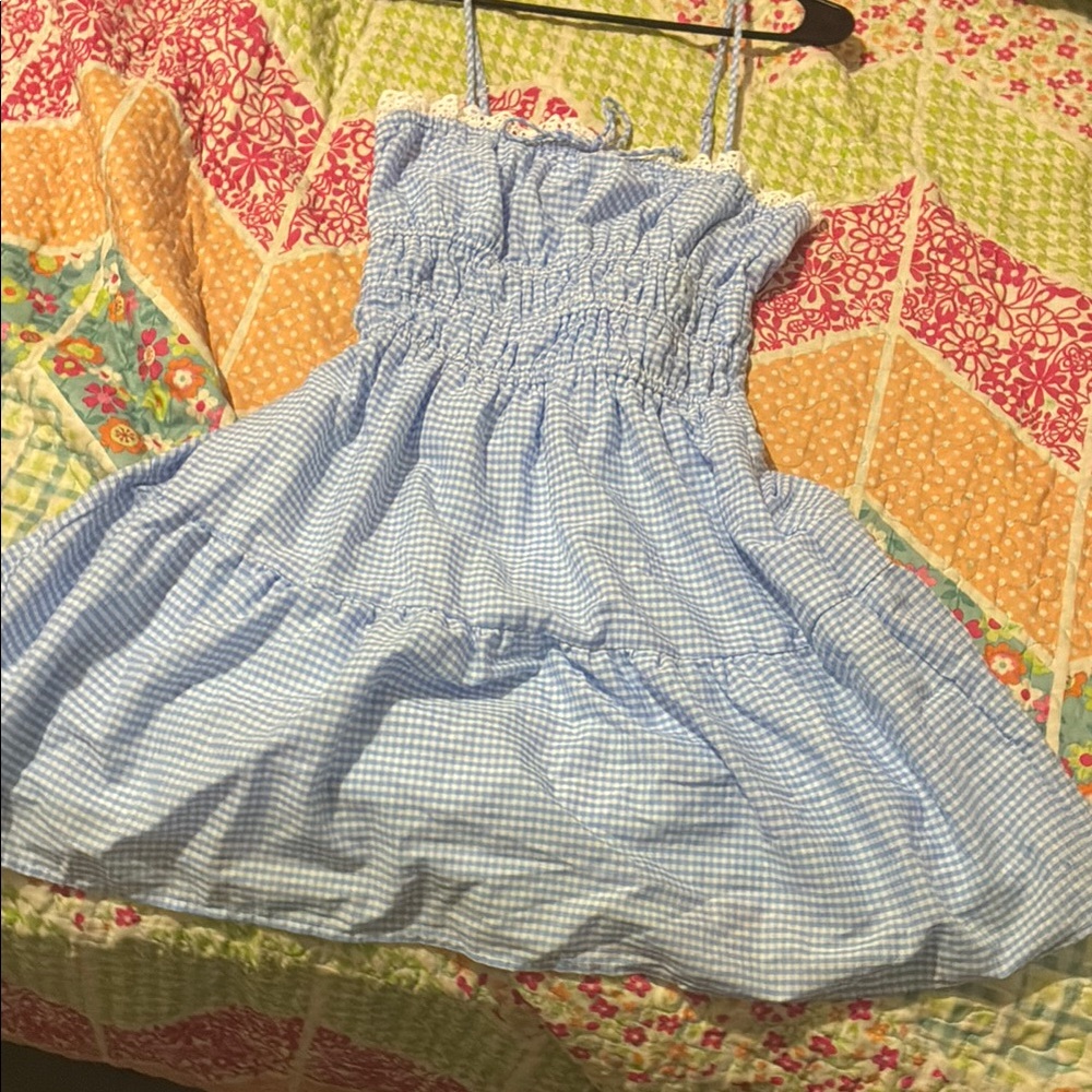 Blue Gingham Kids Dress